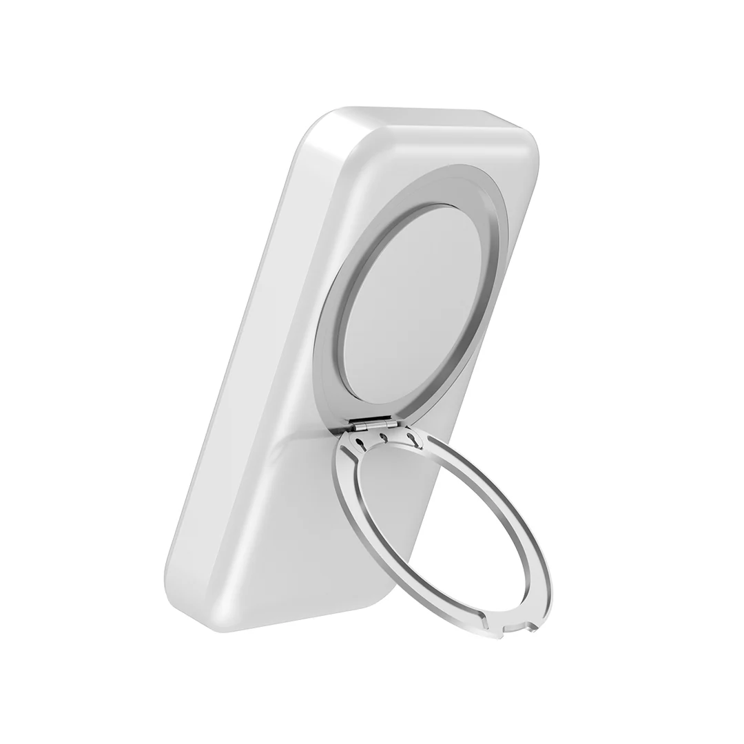 Powerbank Magnética Rixus MagSafe 10.000mAh com Suporte Dobrável – Branca - Image 2
