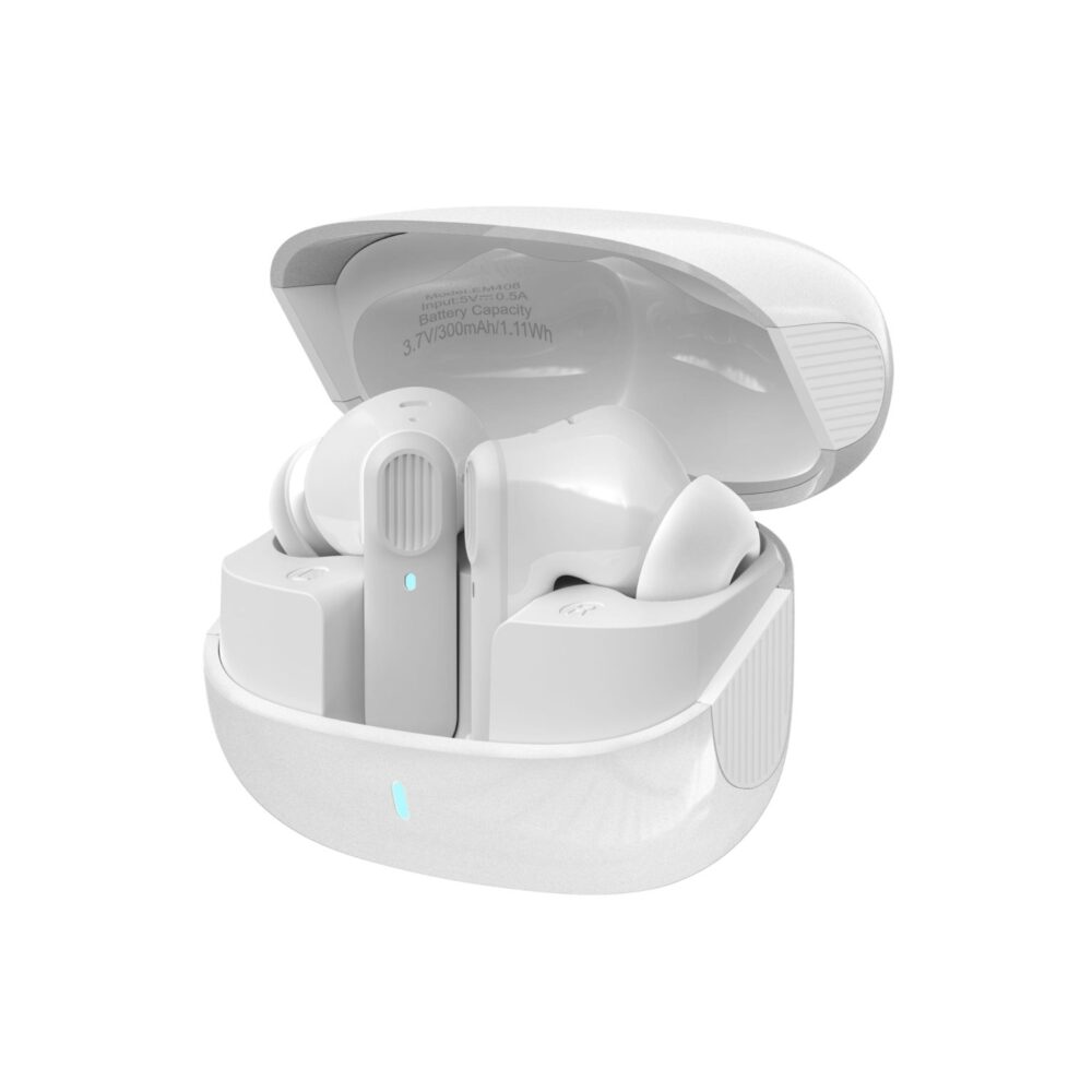 Auscultadores Bluetooth Devia TWS Pro 1 com ANC - Brancos - Image 2